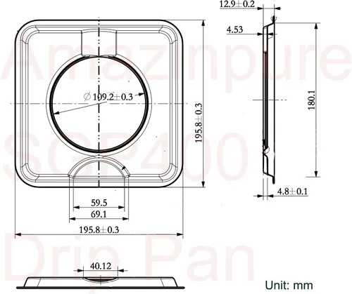Vista 3 de SGP-400 Paquete de 4 Reemplazo Cuadrado Cromado de 7.75" x 7.75" para Bandeja de Goteo de Estufa de Gas Reemplaza 786333 PS11744751 WP786333