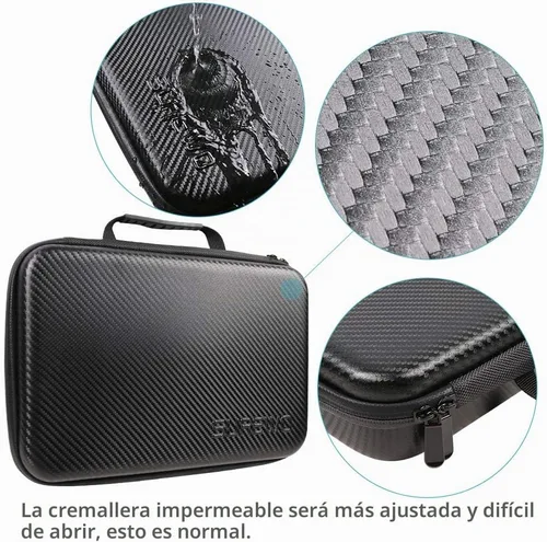 Vista 5 de Funda de transporte impermeable compatible con GoPro Hero 13/12/11/10/9/8/7/(2018)/6/5 Negro, DJI osmo action, AKASO/Campark/YI Action Camera y más