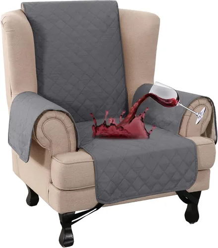 Vista 42 de Turquoize Funda 100 % impermeable para sillón de ala, protector de sofá, triple antideslizante, protector de muebles para mascotas, niños, perros