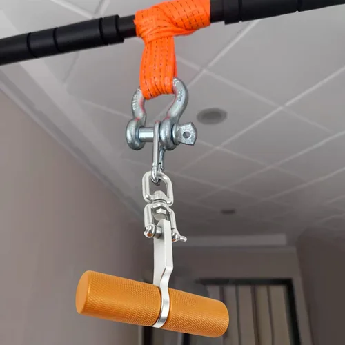 Vista 4 de LAT - Barra desplegable antideslizante, mango de entrenamiento de fuerza para gimnasio, accesorio de equipo de fitness para ejercicio, dorado