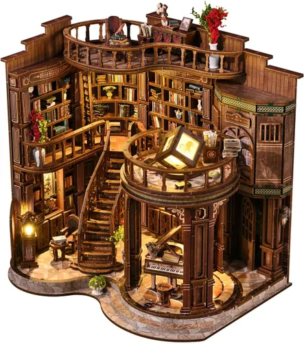 Vista 11 de Kit de Rincón de Libros, Kit de Casa en Miniatura DIY, Kit de Construcción de Mini Casa, Kit de Casa de Muñecas en Miniatura para Adultos y Sala
