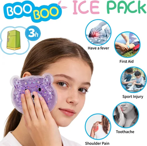 Vista 5 de Paquete de hielo Boo Boo, paquete de hielo reutilizable, reducción de fiebre auxiliar, paquete frío caliente para lesiones, muelas del juicio