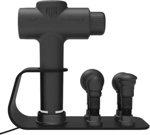 Vista 2 de PlayMakar Estación de carga PowerUp: uso con pistola de masaje de percusión MVP-2000