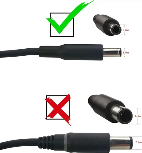 Vista 2 de Adaptador de CA genuino de 45 W para Dell Inspiron 11 13 14 17 15 3000 5000 7000 Series 3147 3148 3152 3452 3458 3459 5458 5368 5378 5379 555 59 57