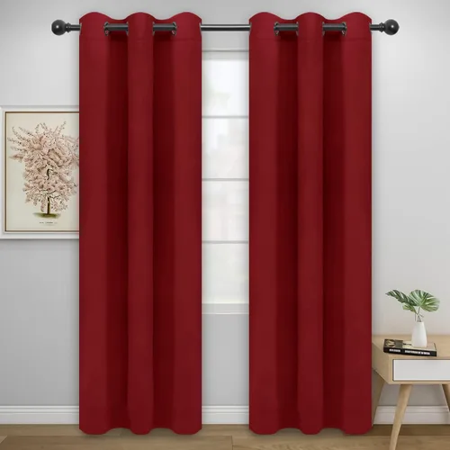 Vista 183 de Easy-Going - Cortinas opacas para dormitorio, aislamiento térmico sólido con ojales, cortinas de ventana para reducción de ruido, cortinas