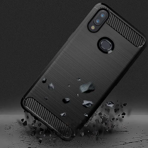 Vista 5 de Osophter Funda para Galaxy A10S, Samsung A10S, Galaxy M01S Funda protectora de goma TPU flexible de absorción de golpes para Galaxy A10S (negro)