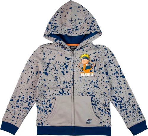Vista 7 de Naruto Classic - Sudadera con capucha y cremallera gris para niños pequeños