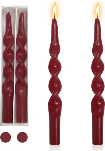 Vista 32 de Candelabros en espiral verde y velas cónicas verdes - Gedengni 7.5 pulgadas Velas cónicas cortas y encantadoras con diseño retorcido, velas sin