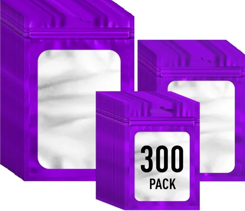 Vista 11 de ANZNKU 300 bolsas holográficas de Mylar resellables, bolsas resellables de 4x6 pulgadas para pequeñas empresas, bolsa de kit para resaca a prueba