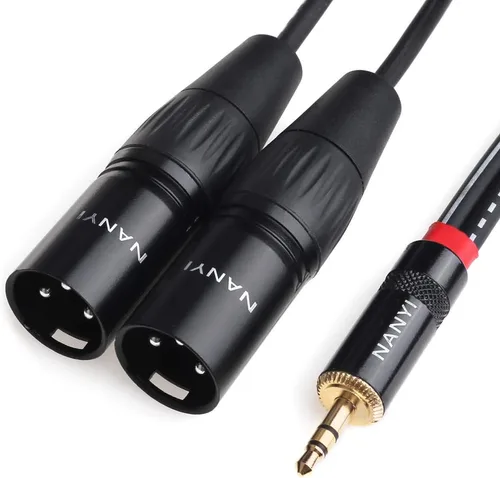 Vista 21 de NANYI XLR cable de micrófono macho a macho, cable de conexión de 3 pines, 1.6 pies 3-pin XLR male to male patch cable; 1.6ft; 25AWG OFC; copper