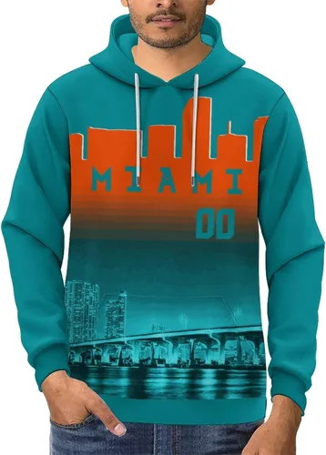Vista 104 de Custom Football Hoodies City Night Skyline Personalized Sweatshirt Name Number Fan Gift Pullover for Men Women Youth