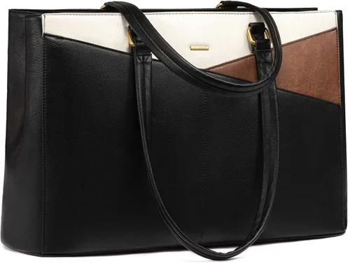 Vista 10 de LOVEVOOK Bolsa para Laptop para Mujeres, Bolsa de Mano para Laptop de 15.6 Pulgadas para Mujeres, Bolsas de Mano de Trabajo de Cuero Vintage
