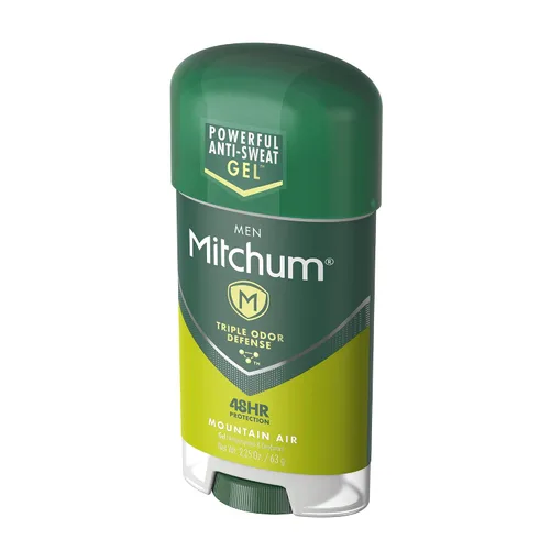 Vista 4 de Mitchum Desodorante antitranspirante en barra para hombres, gel de defensa triple contra olores, 48 horas de protección, probado por dermatólogos