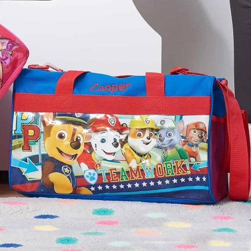 Vista 2 de Bolsa de viaje personalizada para niños con licencia - 18", Equipo Paw, Bolsa de lona