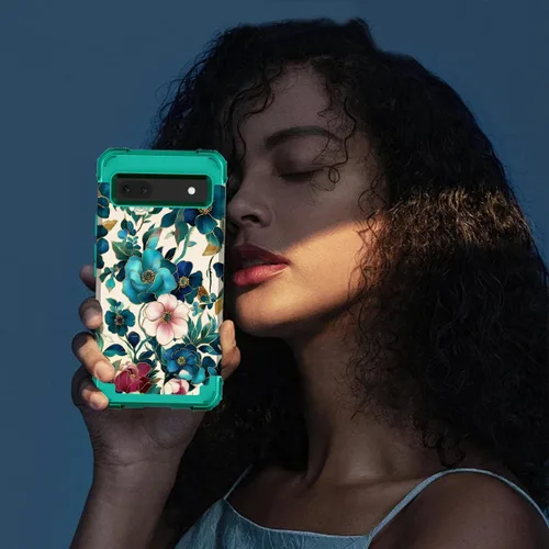Vista 7 de Hekodonk Funda para Google Pixel 6A (2022), resistente cuerpo completo, protección a prueba de golpes, plástico duro+goma de silicona híbrida 3