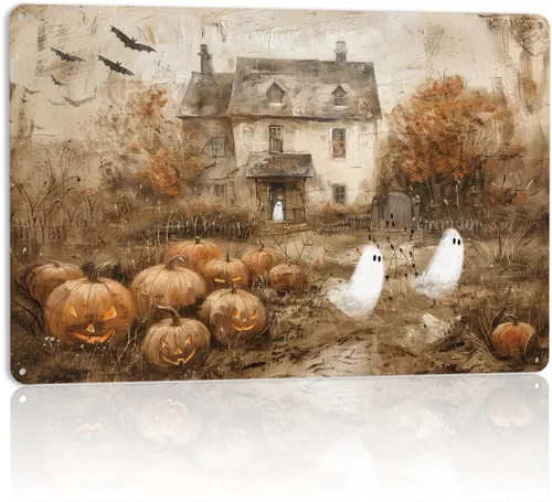 Vista 25 de Decoración de pared de fantasma de Halloween, decoración de fiesta de Halloween para interiores y exteriores, decoración espeluznante para el hogar