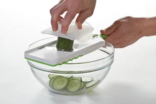 Vista 3 de PrepSolutions Cortadora de mandolina Adjust-A-Slice, verde, grosor ajustable, perfecta para verduras, frutas y más, (paquete de 12)
