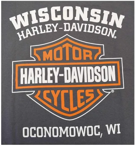 Vista 2 de Harley-Davidson Men 's alargado naranja Bar & Shield carbón playera 30291961