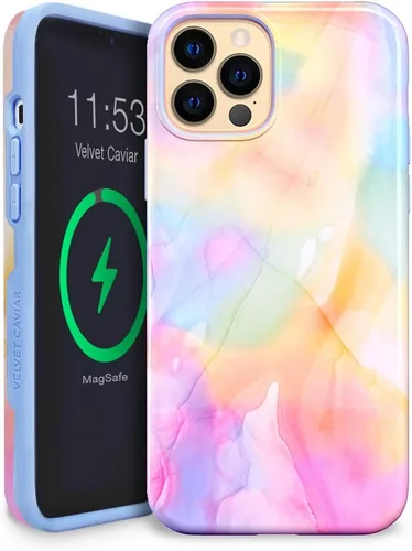 Vista 31 de VELVET CAVIAR Funda para iPhone 13 Pro Max con estampado de leopardo y guepardo negro, compatible con MagSafe, probada en caídas de 10 pies