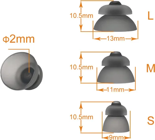 Vista 2 de Audífonos Power Domes - Cúpula de oído cerrada, cúpulas ahumadas 4.0 para Phonak Marvel amplificador auditivo con herramientas de limpieza