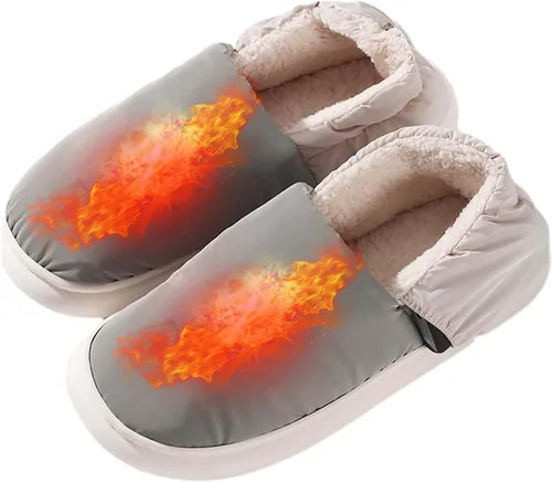 Vista 3 de Pantuflas de calefacción USB, pantuflas eléctricas USB calentadas, pantuflas cálidas alimentadas por batería, pantuflas eléctricas con calor