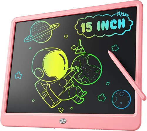Vista 10 de Tableta de Escritura LCD para Niños, Kidopire Tablero de Garabatos de Pantalla Grande de 15 Pulgadas, Tablet de Dibujo y Escritura Colorida