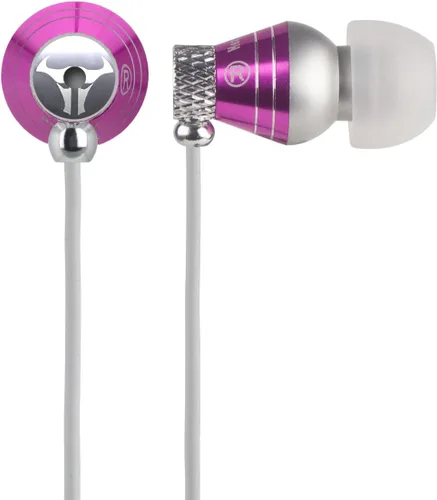 Vista 2 de HeadGear EBM Series - Auriculares para iPod, iPhone, MP3, EBM-218, rosa/blanco (cable blanco)