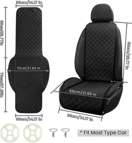 Vista 2 de surpassme Fundas de Asiento de Coche Cómodas Fundas de Asiento Delantero Universales para Accesorios de Automóvil, Fundas Interiores Acolchadas