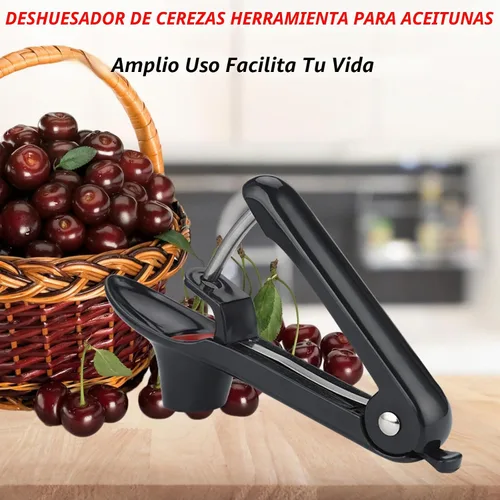 Vista 7 de Herramienta para picar cerezas, herramienta de picadura de acero inoxidable resistente, herramienta portátil de semillas de cerezas con diseño