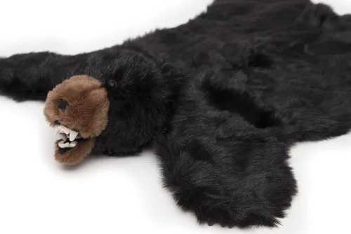 Vista 3 de Carstens - Alfombra de oso negro de peluche para niños, pequeña