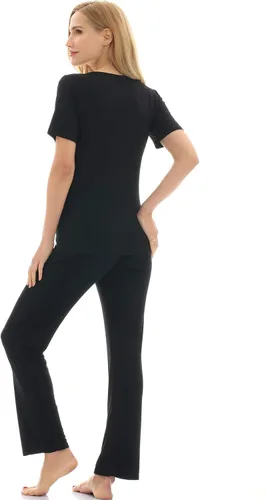 Vista 5 de Bearsland Conjunto de ropa de dormir de maternidad para mujer, pijama de lactancia materna
