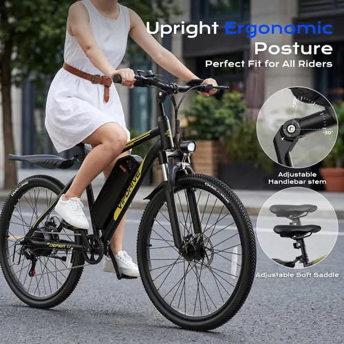 Vista 5 de Bicicleta de montaña eléctrica para adultos, motor de pico de 750 W, bicicleta eléctrica de 22 MPH, batería de 48 V, 50 millas, bicicleta eléctrica
