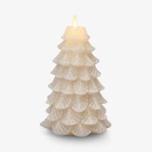 Vista 14 de Luminara Vela LED sin llama con rica purpurina dorada North Tree Pilar de Llama en Movimiento (3.3" x 4.3")