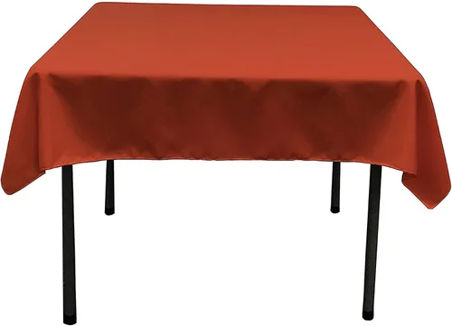 Vista 83 de LA Linen. Mantel cuadrado de popelina de poliéster