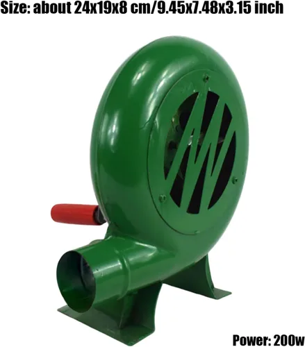 Vista 3 de Ventiladores de barbacoa, soplador de barbacoa de 200 W, mini soplador de forja de herrero con conducto de hierro, soplador manual portátil