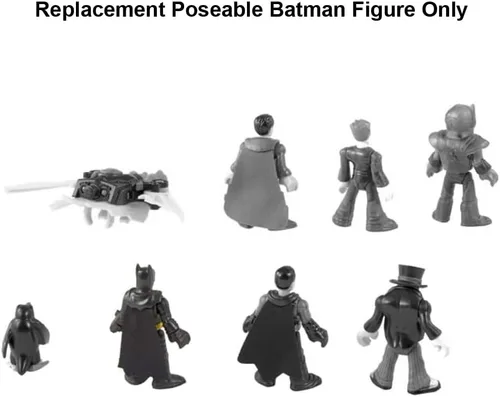 Vista 4 de Mattel Pieza de repuesto para Imaginext Deluxe Figure Pack Playset – GWX46 ~ Figura de Batman Poseable de Repuesto ~ Llevando Traje Negro y Capa