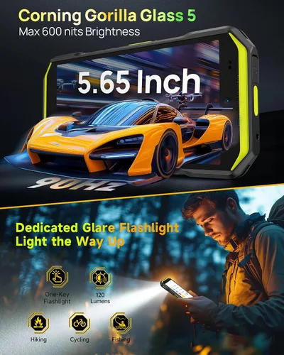Vista 4 de Ulefone Armor X32 Pro 5G Teléfono resistente, MTK Dimensity 6300, 16+256GB, Android 15, Widevine L1, visión nocturna de 64MP/25MP, linterna