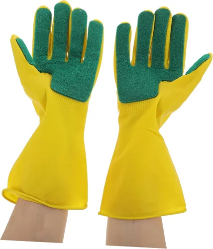 Vista 7 de 1 par de guantes de limpieza de The Mitten Guauntlets para limpieza de platos reutilizables