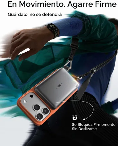 Vista 5 de Cargador portátil magnético para iPhone 18 [certificado Qi2] Magsafe Power Gris-oscuro