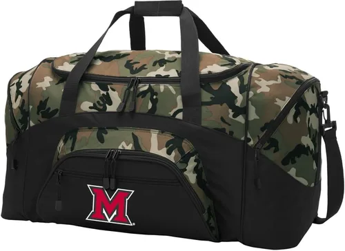 Vista 9 de Bolsa de lona grande Miami RedHawks de Miami University Maleta para viajes o Miami of Ohio Sports Gear Bag, Negro -, Bolsa de lona Miami of Ohio
