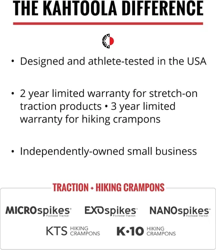 Vista 5 de Kahtoola 1st Gen NANOspikes Footwear Traction for ICY Winter Road Running & Walking