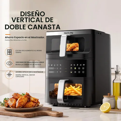 Vista 2 de Freidora de aire vertical de doble cesta de 13 cuartos con acabado