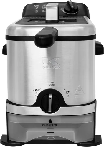 Vista 4 de Kalorik Freidora profunda con filtración de aceite, con control de temperatura ajustable, cesta apta para lavavajillas y ventana de fácil visión
