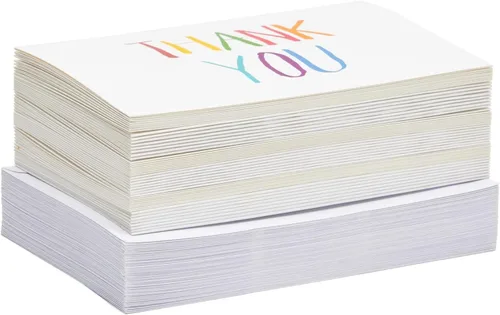 Vista 9 de Juvale Thank You Cards with Envelopes - Bulk Blank Thank You Notes & Cards for Kids & Adults - 6 Assorted Rainbow Designs - White, 48 Pack, 4 x 6 In