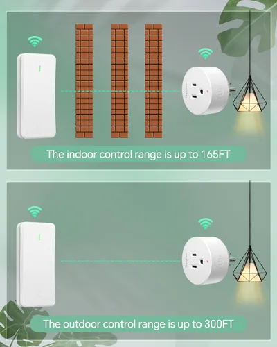Vista 5 de Adaptador de Enchufe con Control Remoto, Interruptor Inalámbrico, Mini Enchufe Remoto para Luces y Electrodomésticos, Interruptor ON/OFF 15A/1500W