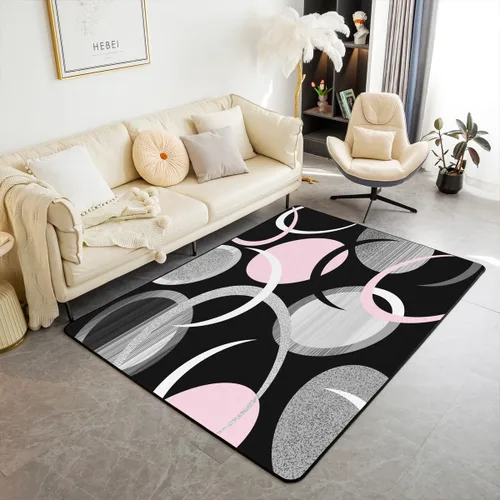 Vista 34 de Feelyou Tapete de jacquard para interiores para niños y niñas, 3 x 5, patrón floral, alfombra de sala de estar, alfombra de decoración floral ultra