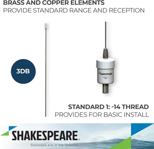 Vista 3 de Shakespeare 5215-C-X - Antena VHF de 3 pies, color blanco