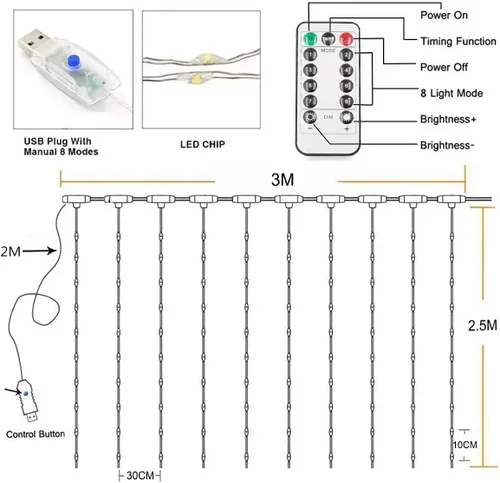 Vista 5 de Dosel de cama Eimilaly con mosquitera y 250 piezas de luces de cortina blancas cálidas, dosel de cama para decoración de habitación de niñas o Luces