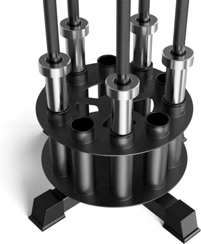 Vista 12 de EVERYMATE Vertical Barbell Rack - Heavy-Duty Steel Organizer, Barbell Holder Floor Stand, Fits 2" Olympic Bars with Scratch-Resistant Inserts