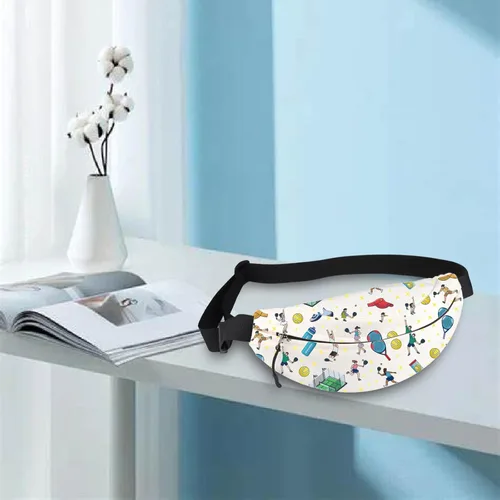 Vista 2 de MEIKIUP Riñonera de pádel para amantes del pádel, regalos para entrenador de pádel, accesorio deportivo, bolsa cruzada de pádel, Pádel WB, Moderno
